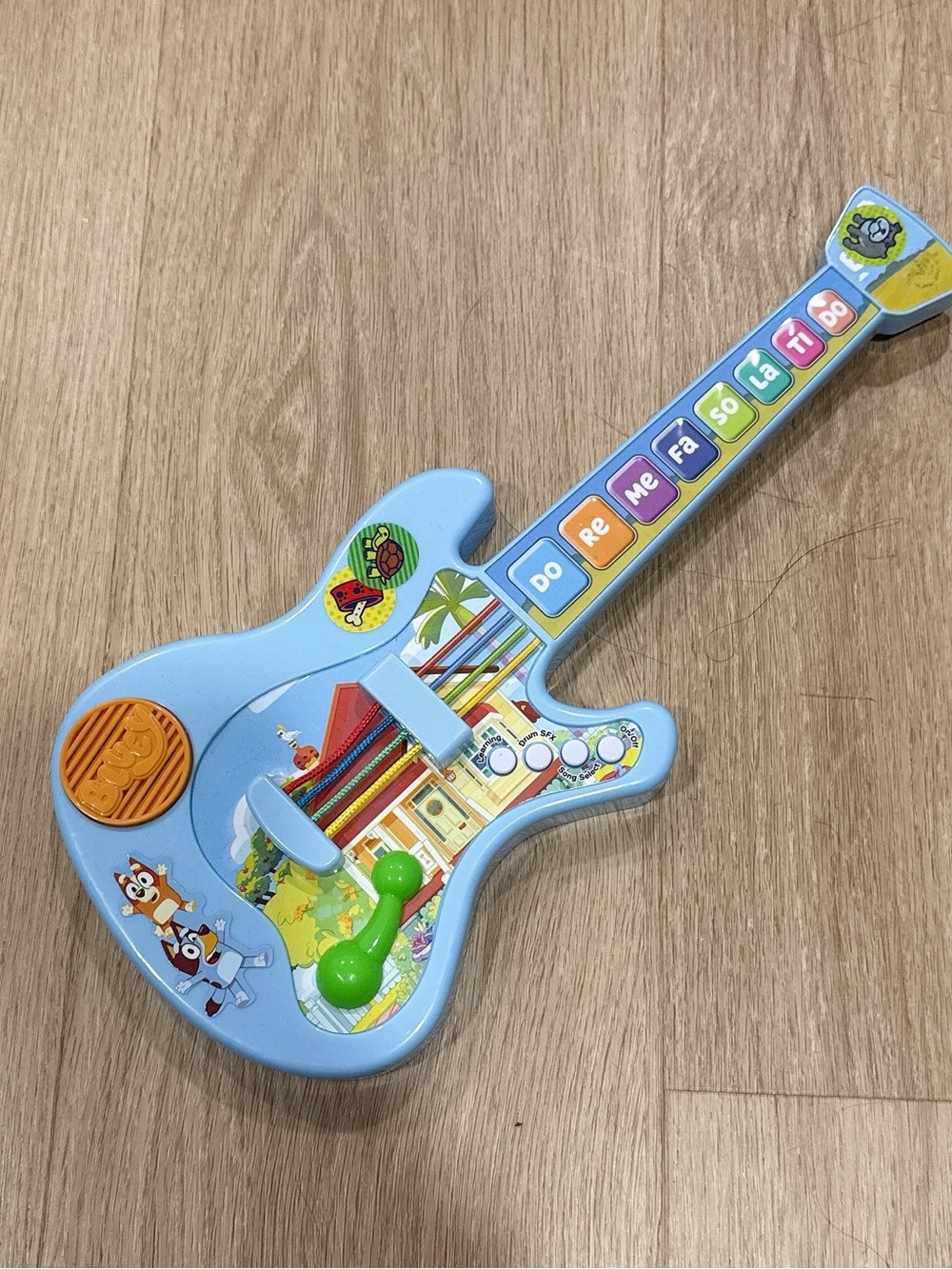 Blue Kids' Musical Learning Guitar Toy with Color Note Buttons